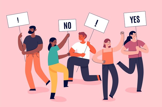 Las personas que protestan detienen el concepto de racismo