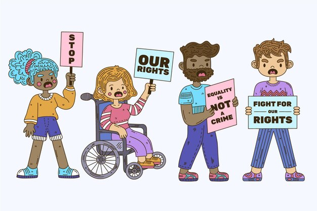 Personas que protestan