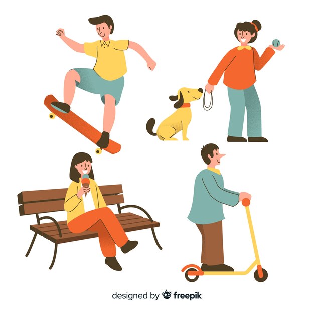 Personas que realizan actividades al aire libre