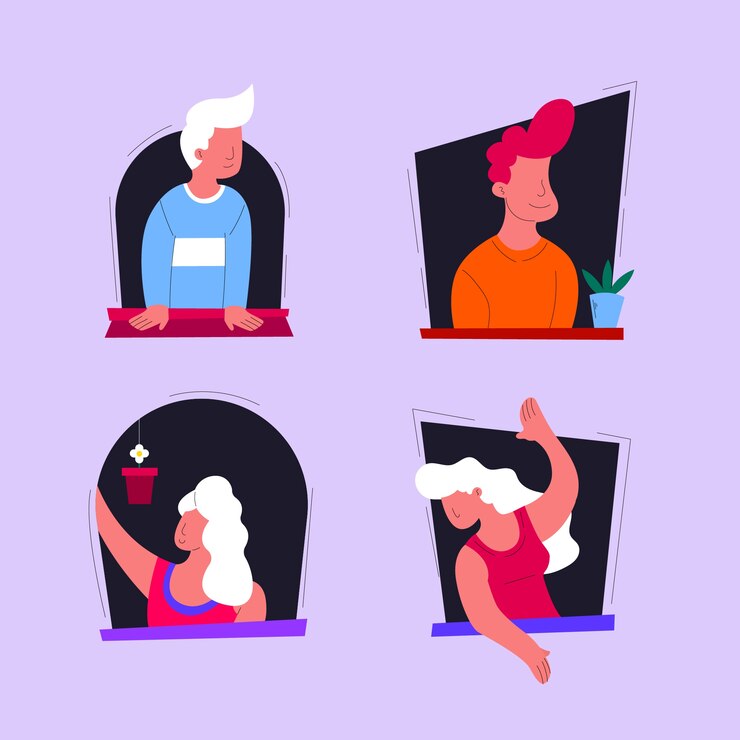 Vector gratuito personas que realizan actividades de ocio en windows