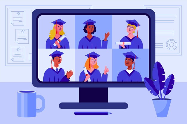 Personas que tienen su ceremonia de graduación