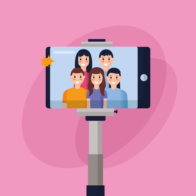 Vector gratuito las personas que toman selfie