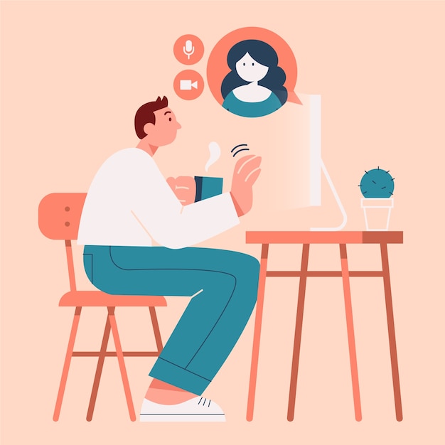 Personas que trabajan en la computadora