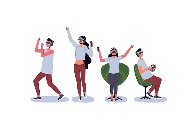 Personas que usan gafas vr