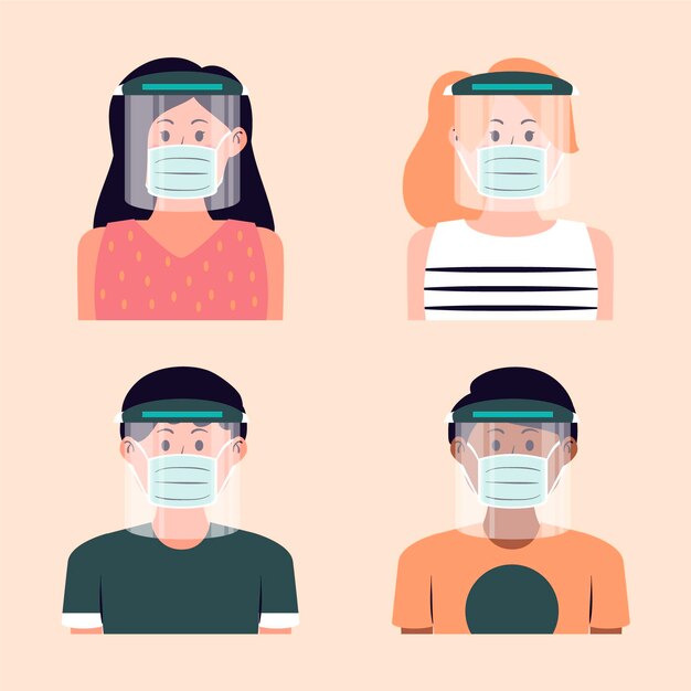 Personas que usan mascarilla y máscara