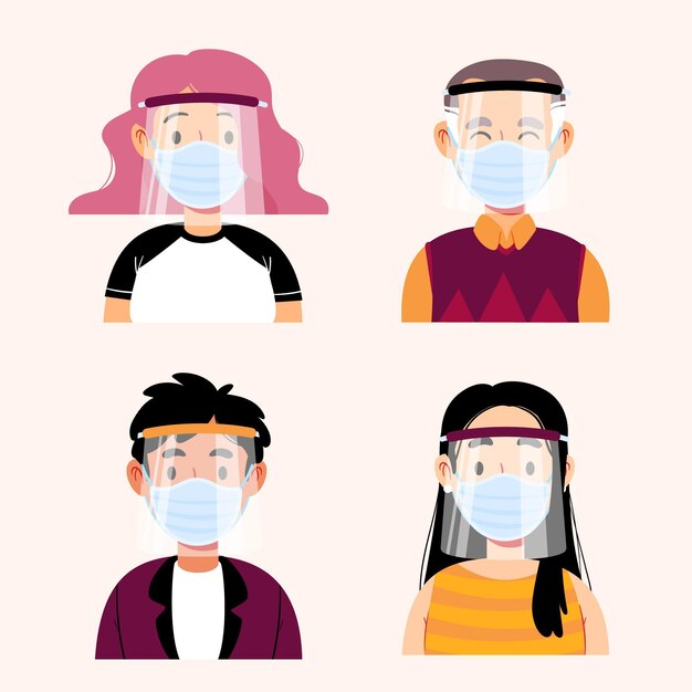 Personas que usan mascarilla y máscara