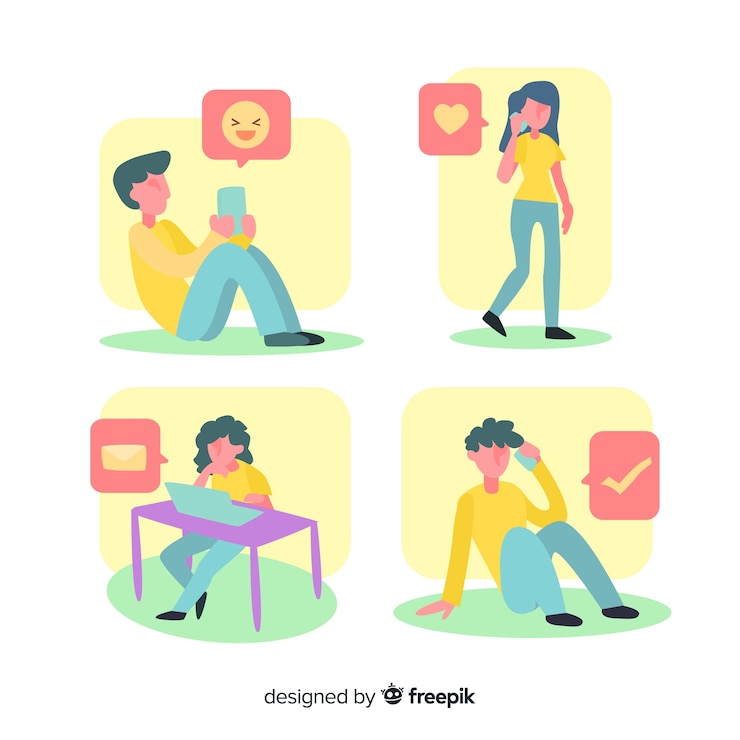 Vector gratuito personas que utilizan dispositivos tecnológicos