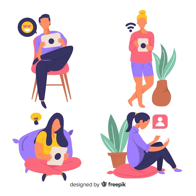 Personas que utilizan dispositivos tecnológicos
