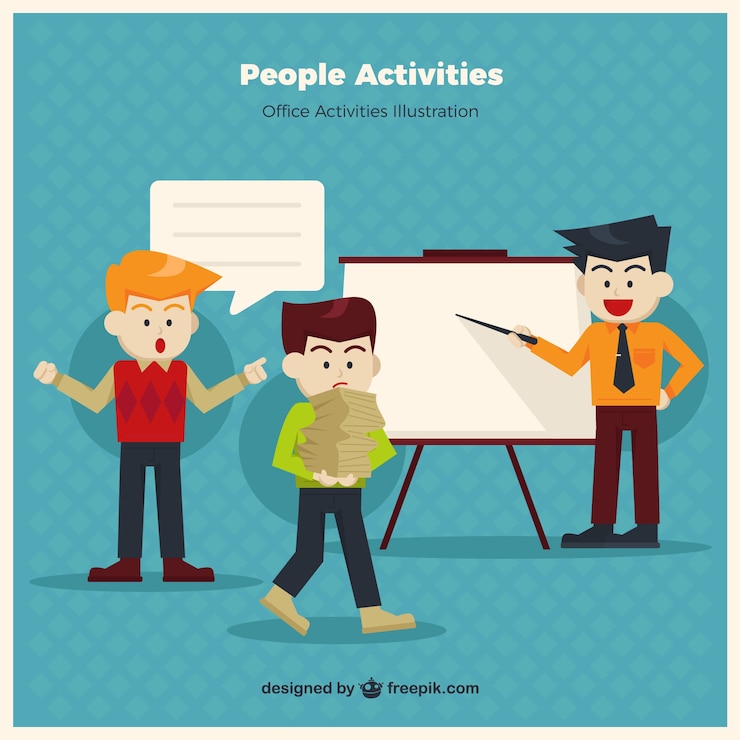 Vector gratuito personas realizando actividades