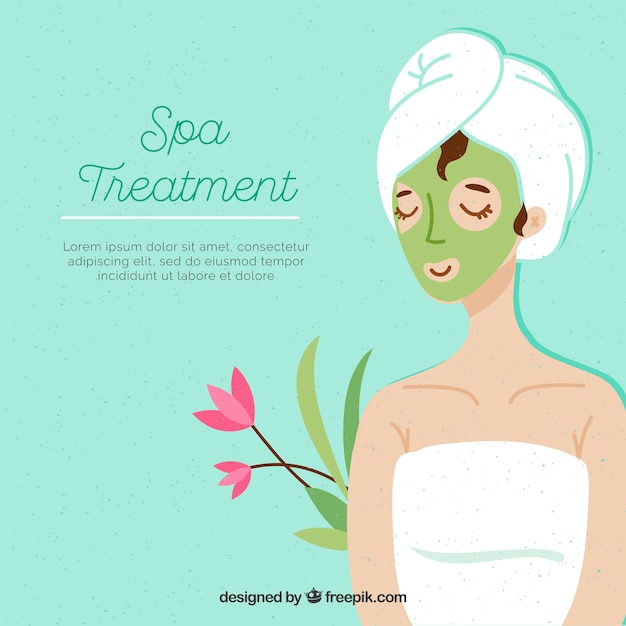 Vector gratuito personas recibiendo tratamiento de spa en estilo hecho a mano