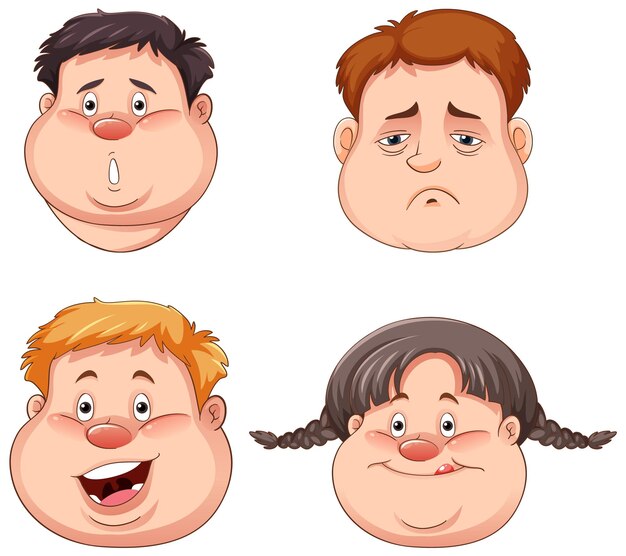 Personas con sobrepeso con expresión facial