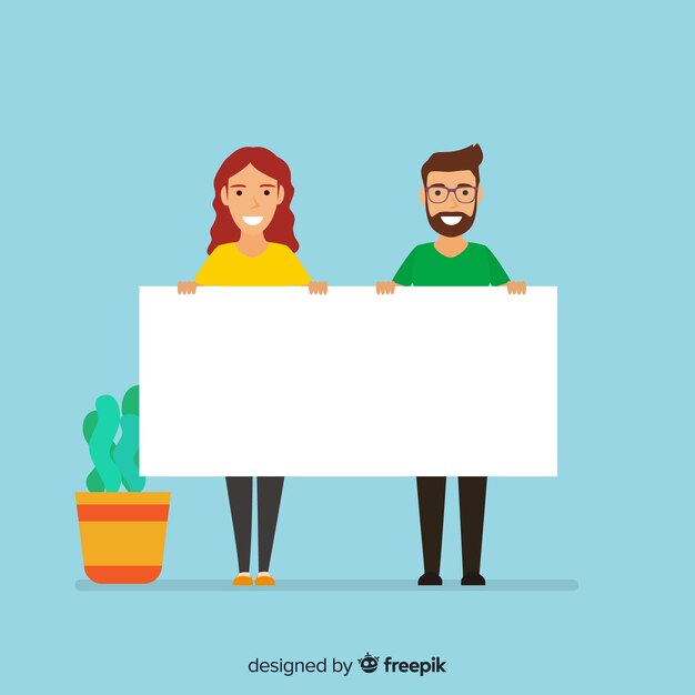 Personas sujetando cartel
