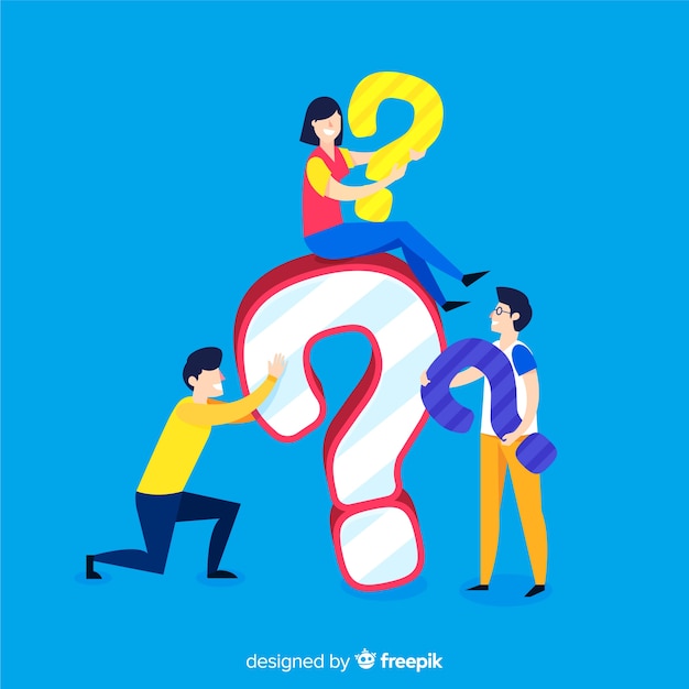 Personas sujetando signos de interrogación