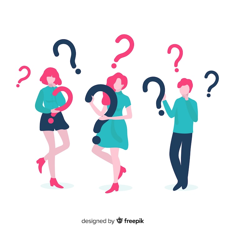Vector gratuito personas sujetando signos de interrogación