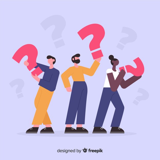Personas sujetando signos de interrogación