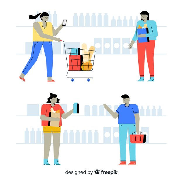 Personas en el supermercado