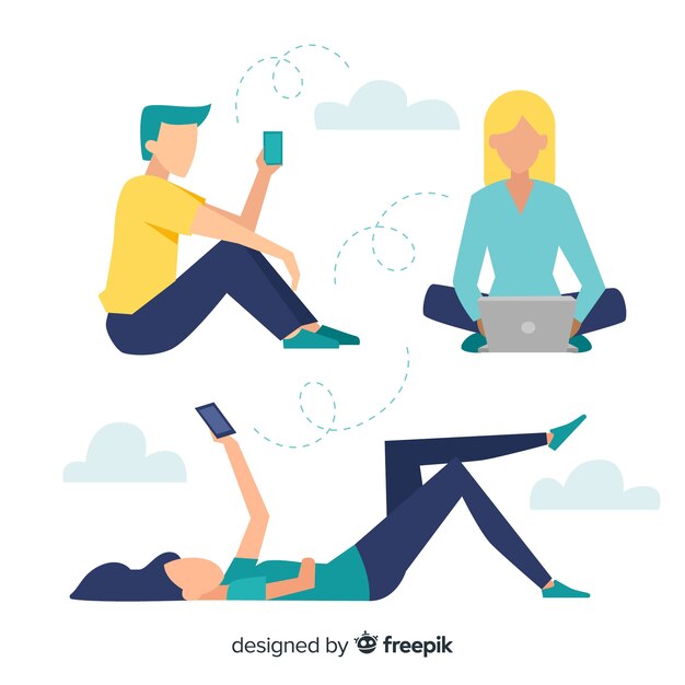 Personas usando aparatos tecnológicos