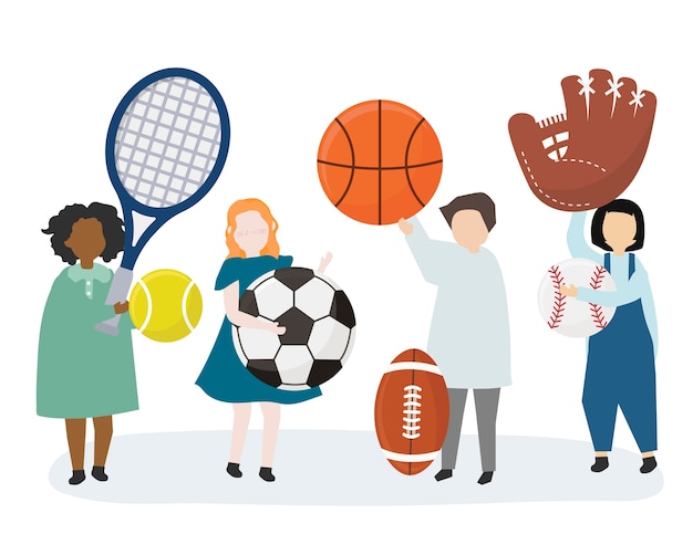 Personas con variedad de equipamiento deportivo.