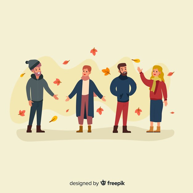 Personas vestidas con ropa de otoño