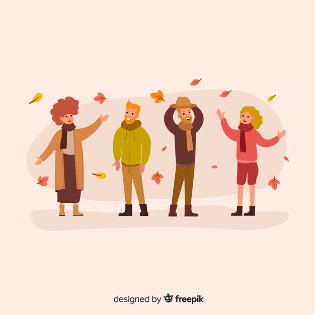 Personas vestidas con ropa de otoño