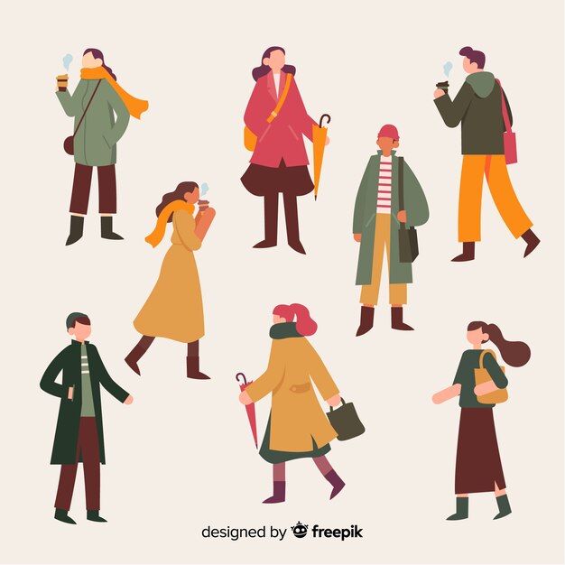 Personas vestidas con ropa de otoño