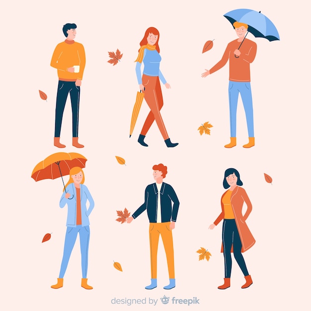Personas vestidas con ropa de otoño