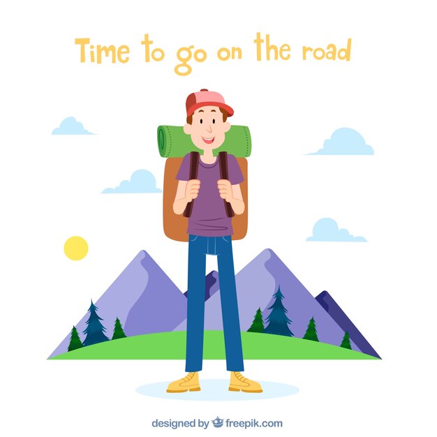 Personas viajando en estilo hecho a mano