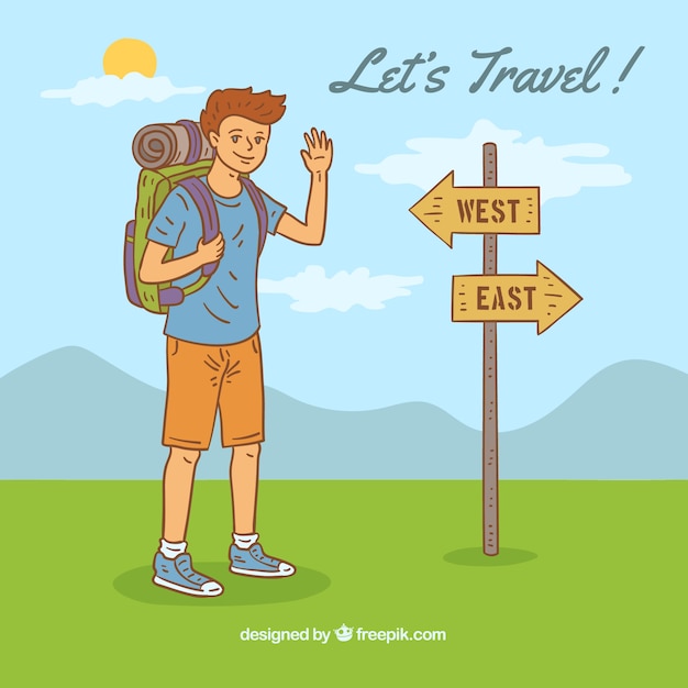 Personas viajando en estilo plano