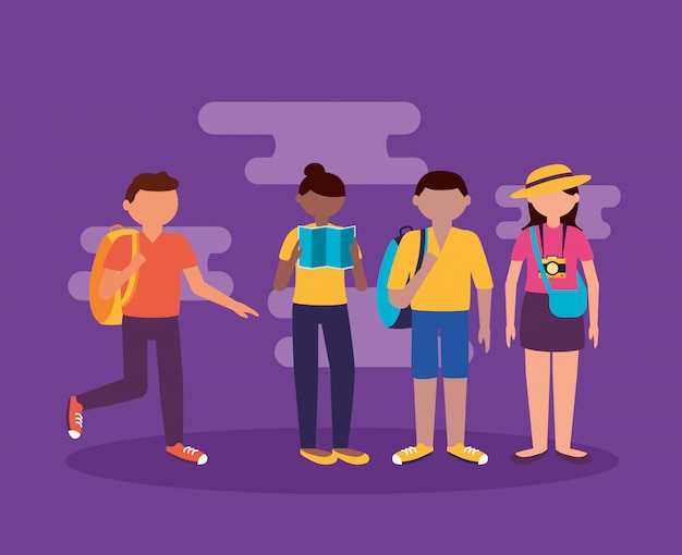 Vector gratuito personas y viajes en estilo plano