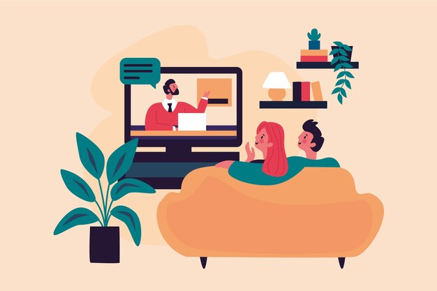 Personas viendo las noticias en casa