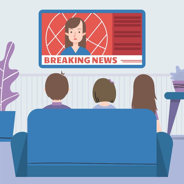 Vector gratuito personas viendo las noticias