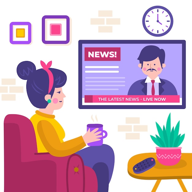 Vector gratuito personas viendo las noticias