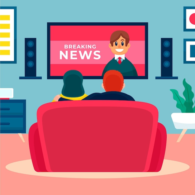 Vector gratuito personas viendo las noticias