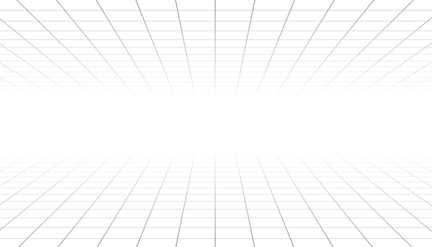 perspectiva de patrón de línea de cuadrícula geométrica en fondo blanco