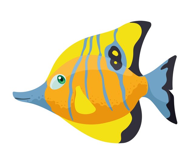 pez amarillo ornamental nadando vida