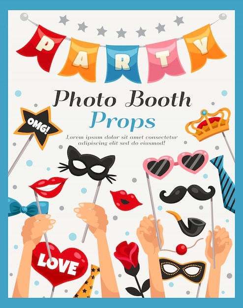 Photo booth party props poster