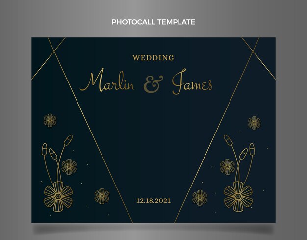 Photocall de boda minimalista dibujado a mano