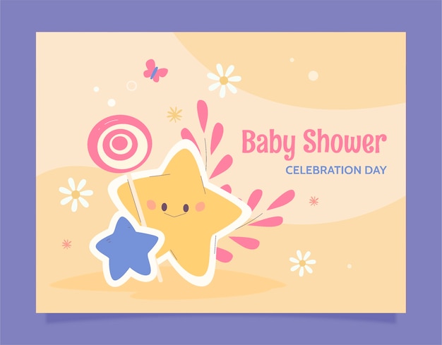 Vector gratuito photocall de celebración de baby shower dibujado a mano