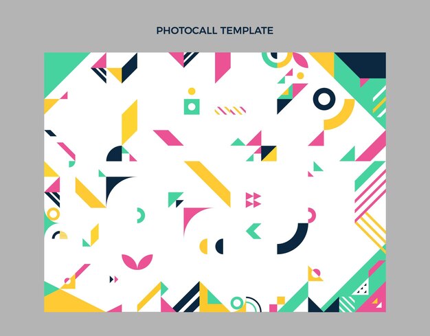 Photocall de cumpleaños de mosaico de diseño plano