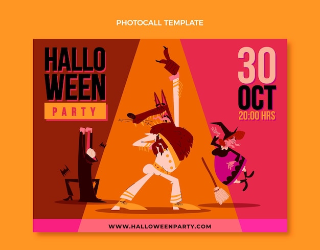 Photocall de halloween de diseño plano