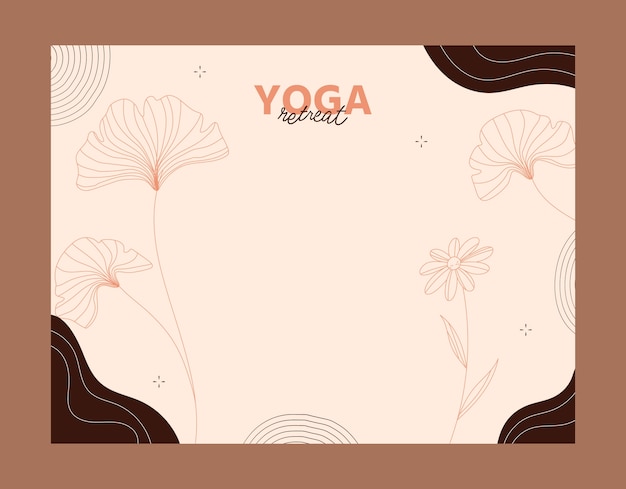 Vector gratuito photocall de retiro de yoga dibujado a mano