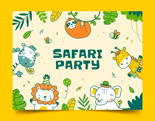Photocall de safari con texturas dibujadas a mano
