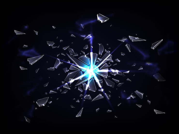 Vector gratuito piezas de fragmentos de vidrio realistas
