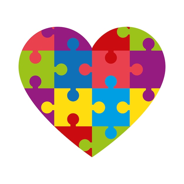 piezas del rompecabezas que forman el corazón campaña de autismo