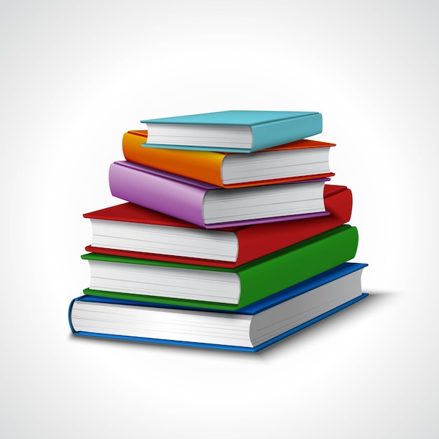 La pila de libros es realista