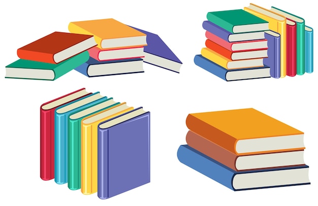 Pila de libros sobre fondo blanco.