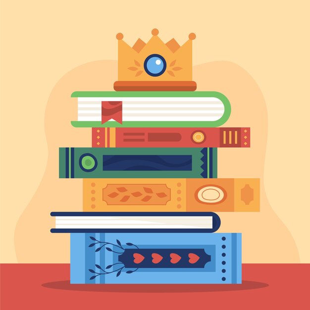 Pila plana de libros