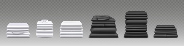 Pila de ropa blanca y negra limpia