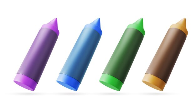 Pilares flotantes de lápiz de colores o tiza 3d