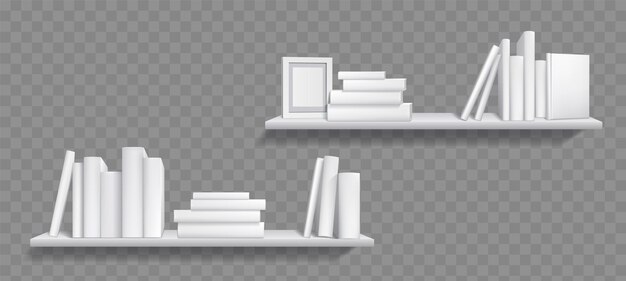 Pilas de libros en estantes para el interior del hogar